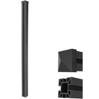 Mendler WPC-Pfosten Sarthe-WPC-Zaun, Pfeiler Pfahl, Stecksystem 1,88m - anthrazit