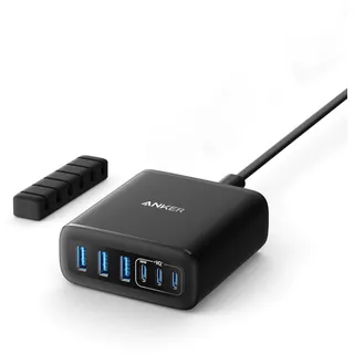 Anker USB-C Ladegerät, 6 Port Ladestation mit 112W Ausgang Leistung, Für iPhone 16/16 Plus/16 Pro/16 Pro Max/15/14/13/12 Series, MacBook Air, Pixel, Galaxy, iPad, und mehr (Ohne Ladekabel)