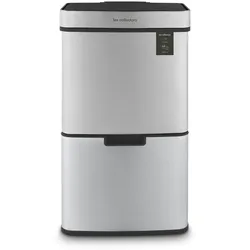 Les Collectors Sensormülleimer Edelstahl Nr. 1010, 64L, 3 Fächer 42+11+11, Automatische obere Öffnung, Infrarot-Erkennung, Leise, Design