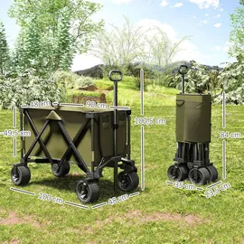 Outsunny Bollerwagen Faltbarer Handwagen bis 120 kg Grün