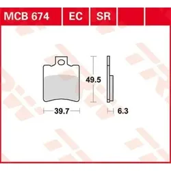 TRW Bremsbelagsatz MCB674 Bremsbeläge,Bremsklötze,Bremssteine,Bremsbeläge & Bremsbelagsatz,Bremsklötze & Bremsbelagsatz