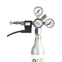 CO2-Druckminderer für SodaStream o.Ä. Zylinder. Mit integriertem Rückschlagventil u. einstellbarem Arbeitsdruck. OCOPRO Made in Germany. (mit Magnetventil)