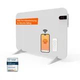 könighaus infrarot Infrarotheizung 450W Smart Dual-Infrarotheizung mit Display - Stand/Wandmontage + Fernbedienung - Weiß