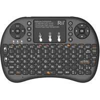 Rii Mini i8+ Wireless-Tastatur Mit Touchpad Und Hintergrundbeleuchtung für Smart TV, PC, HTPC, Konsole, Computer (Italienisches Layout) (NERO)
