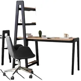 Xlmoebel Schreibtisch Kompakter Laptoptisch in Schwarz-Braun - Designer-Schreibtisch für (Schreibtisch), Hergestellt in Europa schwarz