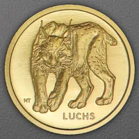 Münzprägestätten Deutschland 20 Euro Goldmünze Rückkehr der Wildtiere - Luchs 2025