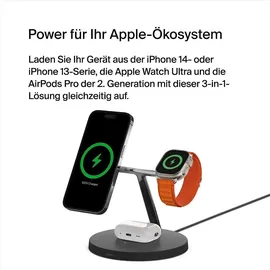 Belkin BoostCharge Pro Drahtloses 3-in-1-Ladegerät mit MagSafe 15W schwarz