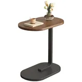 Masbekte Beistelltisch Sofatisch, C-Form, Laptoptisch, Pflegetisch, Betttisch (mobiler Kaffeetisch, 45 x 30 x 60 cm, Nussbaum-Farbe), für Wohnzimmer, Arbeitszimmer, Schlafzimmer