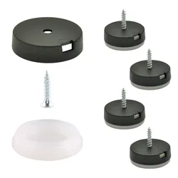 WAGNER QuickClick® Plastikgleiter antirutsch STOPP - zum Schrauben, 4x Basis&Schraube&Einsatz Ø 25 mm, DE-Ware- 15804200