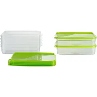 MiraHome Gefrierdosen 6x2L rechteckig grün – Vorratsdosen mit Deckel luftdicht – Transparente Frischhaltedosen mit Deckel – Aufbewahrungsbox Küche für Mealprep & Organisation – Austrian Quality