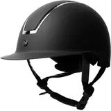 Horze Damen Reithelm Atmos Metallic, CE EN 1384:2023, größenverstellbarer Reiterhelm, schwarz, 55/57