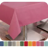 Beautex Tischdecke Tischdecke Tischläufer Leinen Struktur aus Baumwolle abwischbar (1-tlg) rosa Rund | 140 cm x 140 cm