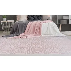 Teppich MY HOME "Stina" Gr. 4, rosa, B:160cm H:7mm L:230cm, Kunstfaser, Teppiche, Hoch-Tief-Effekt, mit Muster, Teppiche