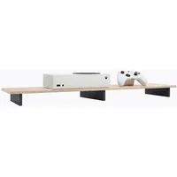 Vladon TV-Aufsatz 138,5x9,5x34,5 cm Schwarz/Eiche Matt MDF/Spanplatte