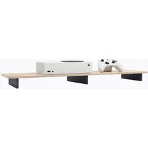 Vladon TV-Aufsatz 138,5x9,5x34,5 cm Schwarz/Eiche Matt MDF/Spanplatte