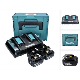Makita Power Source Kit 18 V Li-Ion 4 x 5,0 Ah + DC18RD Ladegerät + Makpac 197626-8