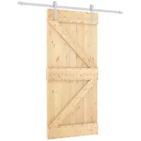 vidaXL Schiebetür rechts 95 x 210 cm Braun/Weiß