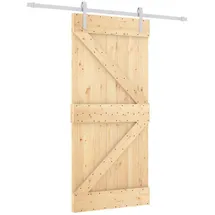 vidaXL Schiebetür rechts 95 x 210 cm Braun/Weiß