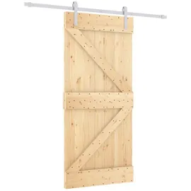 vidaXL Schiebetür rechts 95 x 210 cm Braun/Weiß