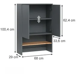 Vicco Waschmaschinenschrank Viktor 68 x 100,4 cm Anthrazit/Goldkraft Eiche