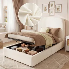 stilvora Polsterbett 90 x 200 cm Beige