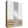 MID.YOU Drehtürenschrank Level 36A mit Spiegel 150 x 216 x 58 cm Weiß/Eiche