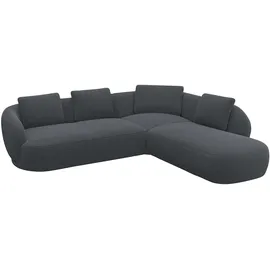 flexlux Eckcouch Polyester 3-Sitzer Schwarz