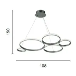 Pois-Silber LED-Hängeleuchter