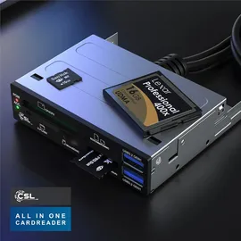 CSL 3,5 Multi-Frontpanel Cardreader mit USB 3.0 für SD/SDXC/microSD/microSDHC/M2/CF/MMC/MS/XD