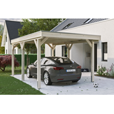 SKANHOLZ Skan Holz Carport Grunewald 321 cm x 554 cm mit EPDM-Dach Natur