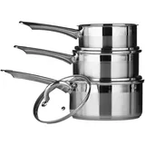 Premier Housewares Kochtopfset, 16/18/20 cm, Edelstahl, 3-teilig, zweitönig