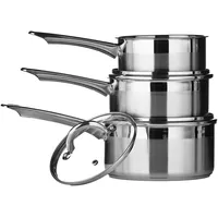 Premier Housewares Kochtopfset, 16/18/20 cm, Edelstahl, 3-teilig, zweitönig