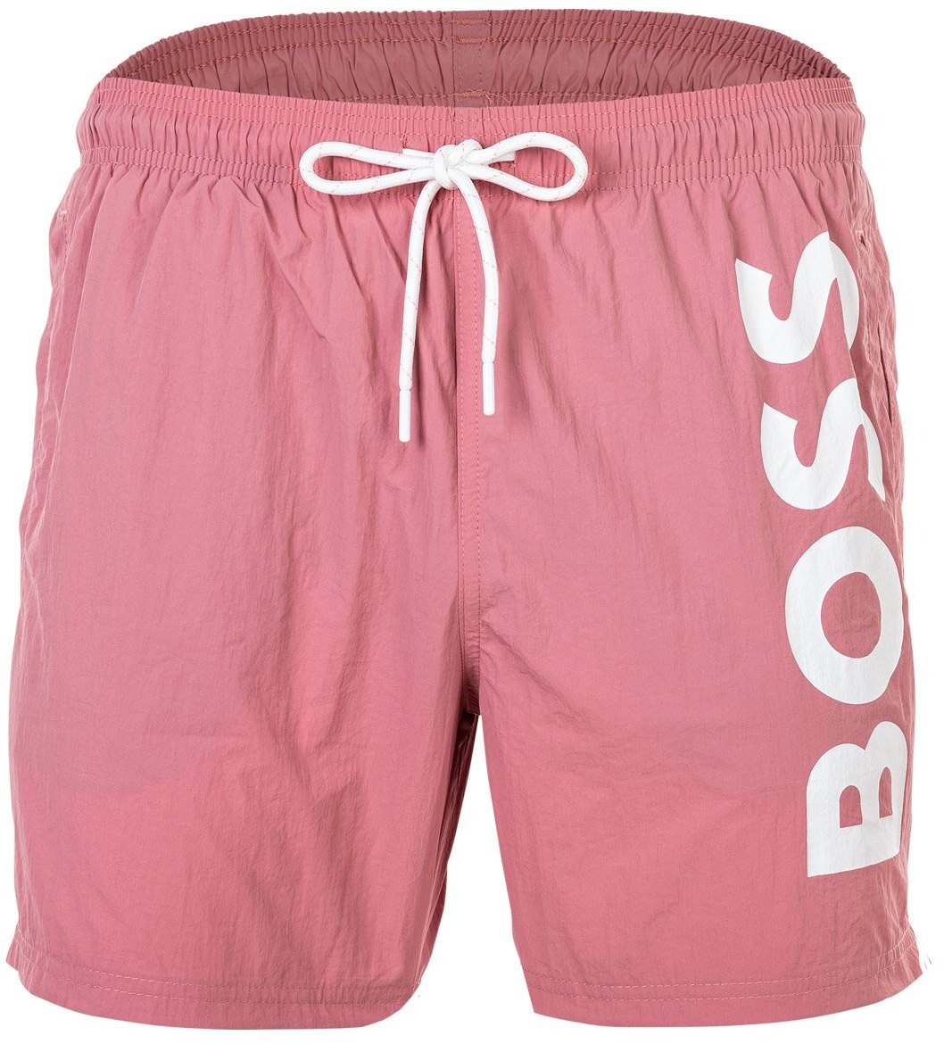 BOSS Herren Badeshorts - OCTOPUS, Swim Boxer, Badehose, gewebt, Logo, einfarbig Pink (Open Pink) M