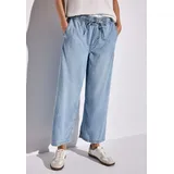 STREET ONE Weite Jeans mit elastischem Bund und Tunnelzug blau 27