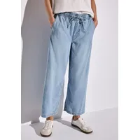 STREET ONE Weite Jeans mit elastischem Bund und Tunnelzug blau 27