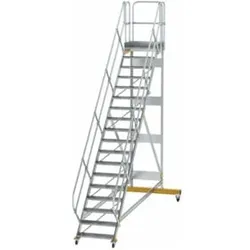 MUNK Aluminium-Plattformtreppe fahrbar 45° 19 Stufen