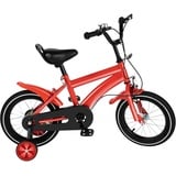 SABUIDDS 14 Zoll Kinderfahrrad 14" Kinder Fahrrad für 4-6 Jungen & Mädchen Höhenverstellbares Kinderrad mit Stützräder & Stabilisatoren, Niedrige Stufe, Vorderen und Hinteren Bremsen Rot