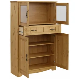 Home Affaire Highboard HOME AFFAIRE "Trinidad", beige (natur), B:102cm H:155cm T:37cm, Sideboards, Highboard, Vitrine, Breite 102 cm