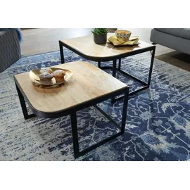 FineBuy Couchtisch FB25167 Massivholz 2er Set