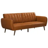 loft24 Schlafsofa Brittany, 1 Teile, Sofa, Couch mit Schlaffunktion, Lederoptik, Breite 208 cm braun