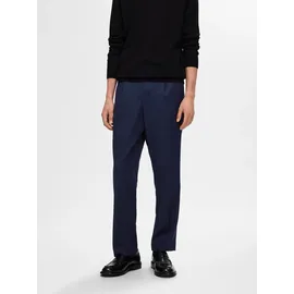 Selected Leroy Pleat Regular Tapered Hosen Blau M