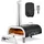 Vevor Pizzaofen Outdoor 12 Zoll Pellet-Pizzaofen mit eingebautem Thermometer (max. 540 °C) & Schaufel & Tragtasche, tragbarer Pizzamaker für Garten Camping, Silber