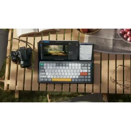 nuphy Air75 v2 Kabellose Mechanische Tastatur QMK/VIA, QWERTY US, 75% Low Profile Bluetooth / 2.4GHz - Lunar Gray Switch Wisteria - Grau