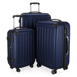 Hauptstadtkoffer SPREE - 3er Trolley-Set Rollkoffer Reisekoffer, (S, M und L) Koffer-Set, 4 Doppel-Rollen, , Dunkelblau