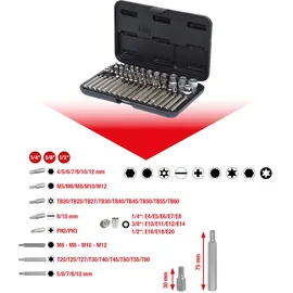KS Tools 1/4+3/8+1/2 Torx-Steckschlüssel- und Bit-Satz 57-tlg.