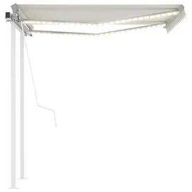 vidaXL Markise Automatisch mit LED & Windsensor 3x2,5 cm Creme - Schwarz