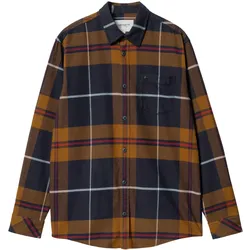 Carhartt WIP L/S Garnett Shirt Garnett Check Deep H Brown - Braun / L