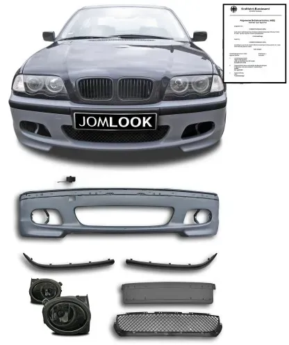 StoÃstange mit ABE inkl Nebelscheinwerfer smoke passend für BMW E46 Limo Touring nicht passend bei M3 Modellen oder  M Paketen ab Werk passend für E46 Limo Touring nicht passend bei M3 Modellen