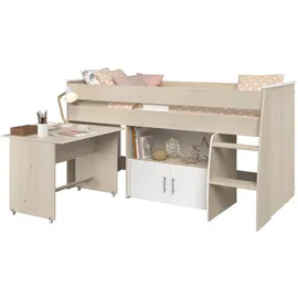 Parisot Hochbett Charly 90 x 200 cm Akazie weiß