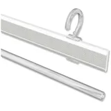 Interdeco Paneelwagen mit Klettband aus Aluminium, kürzbar, Weiß, zum Aufhängen der Schiebevorhänge und Flächenvorhänge an Gardinenstangen 16 bis 20 mm, Typ 1620724, 57 cm